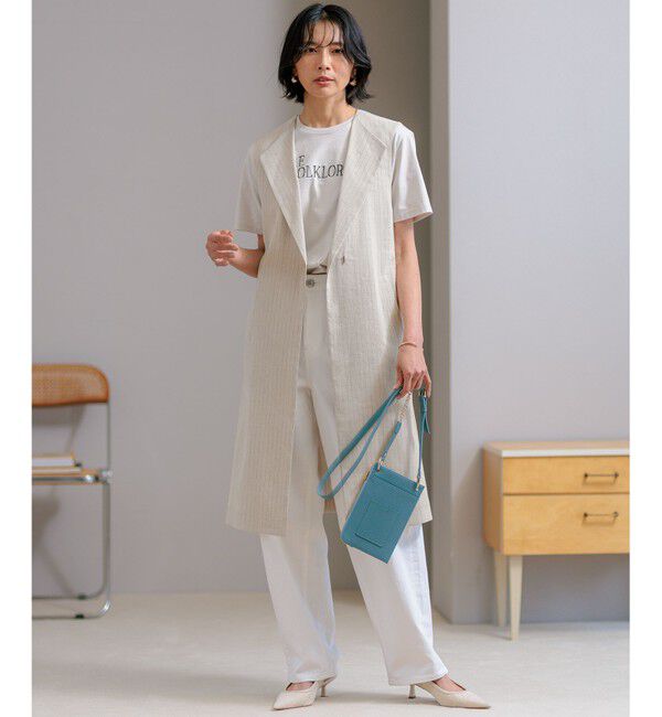 23区「【CLASSY.6月号掲載/洗える】リネンレーヨンストレッチ ジレ」|その他|