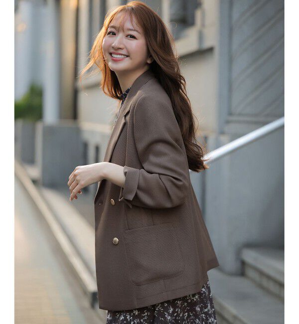 ANY SIS「シアーメッシュ ダブルジャケット」|テーラードジャケット|