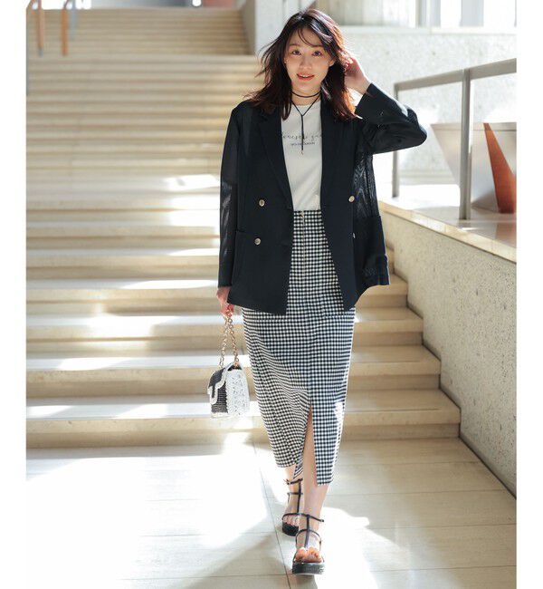 ANY SIS「シアーメッシュ ダブルジャケット」|テーラードジャケット|