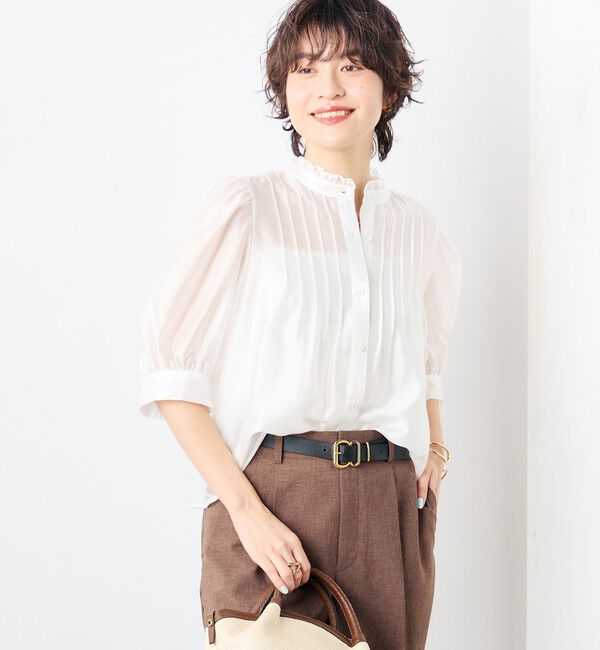 NOLLEY'S「5分袖衿フリルブラウス」|シャツ・ブラウス|