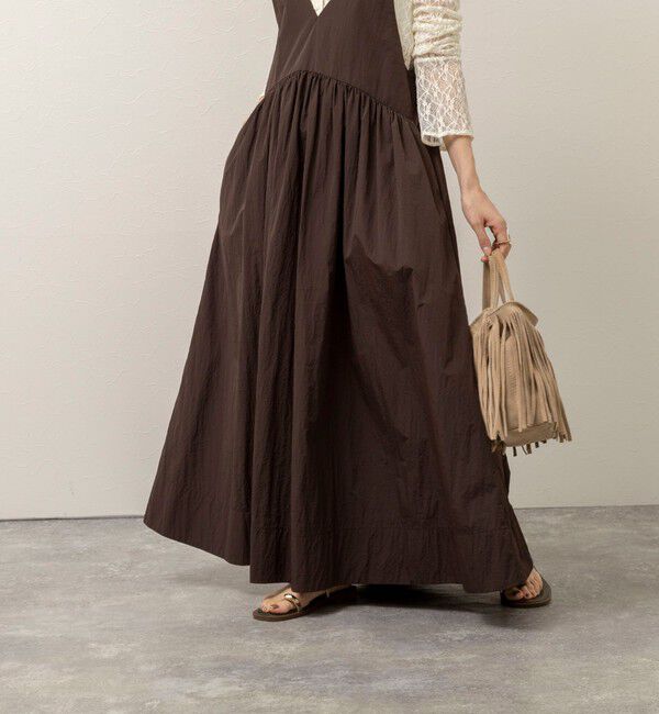 MAQWEL「【追加】【MAQWEL/マクウェル】ウォッシャブルソフトタフタワンピース」|ワンピース|