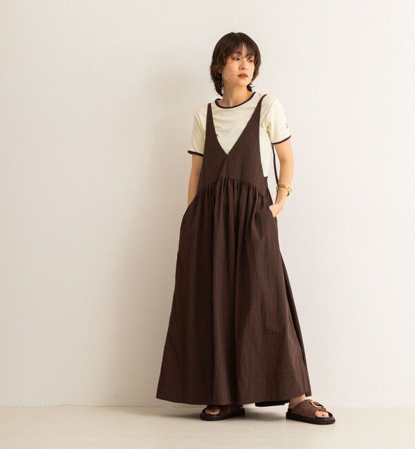 MAQWEL「【追加】【MAQWEL/マクウェル】ウォッシャブルソフトタフタワンピース」|ワンピース|