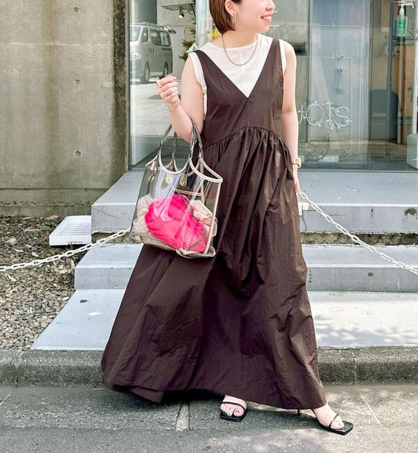 MAQWEL「【追加】【MAQWEL/マクウェル】ウォッシャブルソフトタフタワンピース」|ワンピース|