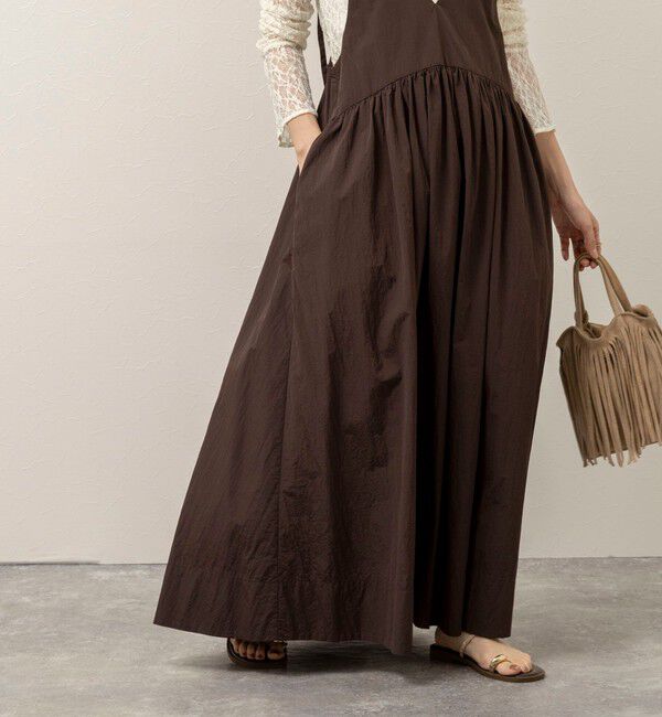 MAQWEL「【追加】【MAQWEL/マクウェル】ウォッシャブルソフトタフタワンピース」|ワンピース|