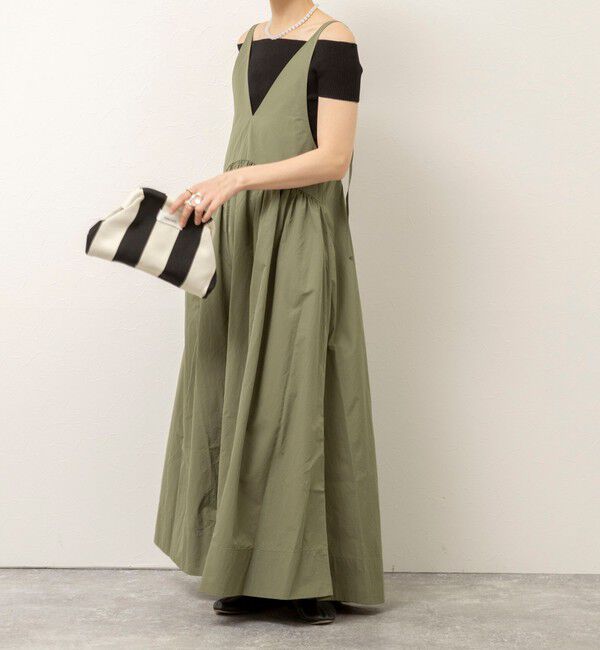 MAQWEL「【追加】【MAQWEL/マクウェル】ウォッシャブルソフトタフタワンピース」|ワンピース|