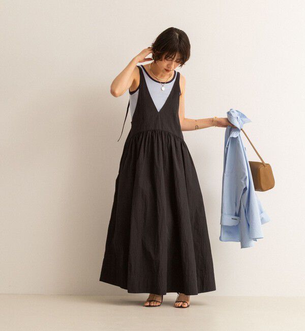 MAQWEL「【追加】【MAQWEL/マクウェル】ウォッシャブルソフトタフタワンピース」|ワンピース|