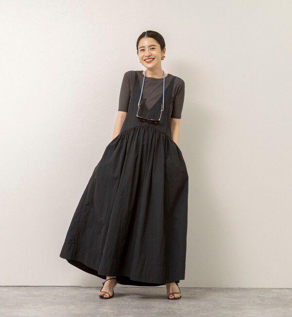 MAQWEL「【追加】【MAQWEL/マクウェル】ウォッシャブルソフトタフタワンピース」|ワンピース|