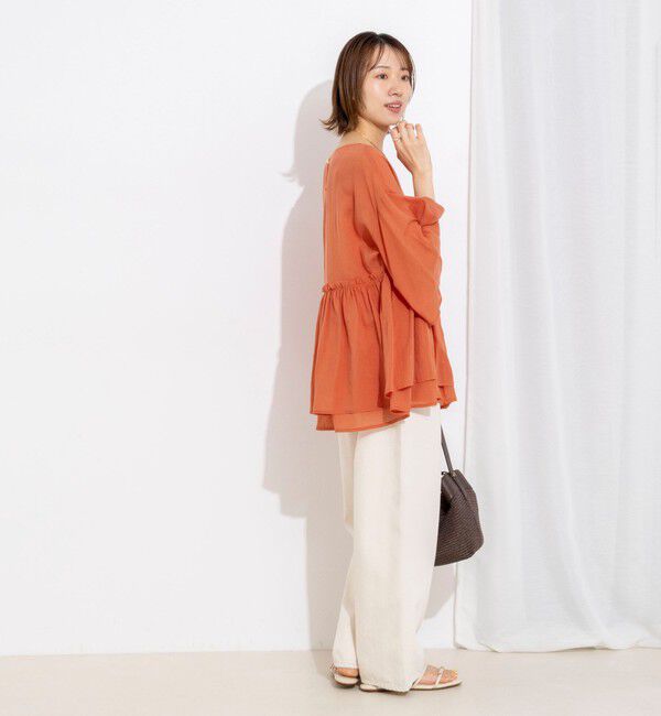 NOLLEY'S「【WEB限定】ダブルギャザーオーバーブラウス」|シャツ・ブラウス|