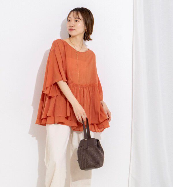 NOLLEY'S「【WEB限定】ダブルギャザーオーバーブラウス」|シャツ・ブラウス|