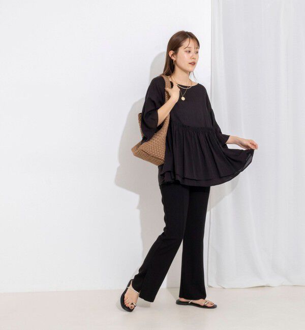 NOLLEY'S「【WEB限定】ダブルギャザーオーバーブラウス」|シャツ・ブラウス|