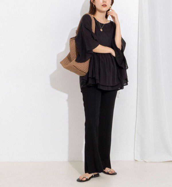 NOLLEY'S「【WEB限定】ダブルギャザーオーバーブラウス」|シャツ・ブラウス|