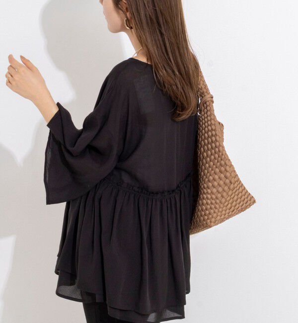 NOLLEY'S「【WEB限定】ダブルギャザーオーバーブラウス」|シャツ・ブラウス|