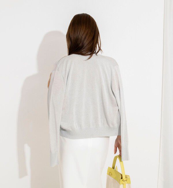 NOLLEY'S「《手洗い可能/アンサンブル対応》ラメVネックカーディガン」|カーディガン|