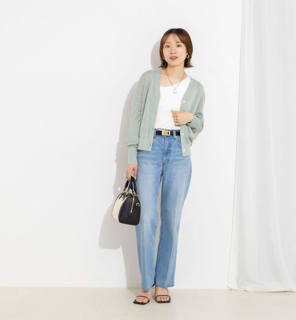 NOLLEY'S「《手洗い可能/アンサンブル対応》ラメVネックカーディガン」|カーディガン|