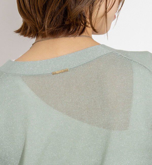 NOLLEY'S「《手洗い可能/アンサンブル対応》ラメVネックカーディガン」|カーディガン|