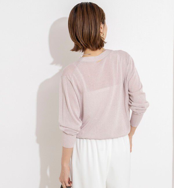 NOLLEY'S「《手洗い可能/アンサンブル対応》ラメVネックカーディガン」|カーディガン|