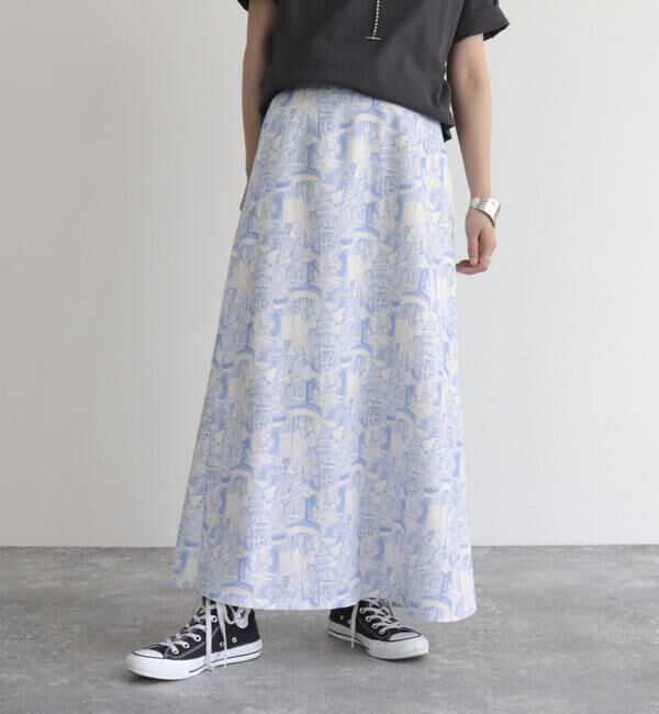 fredy emue「ランドスケープ柄スカート」|フレア|