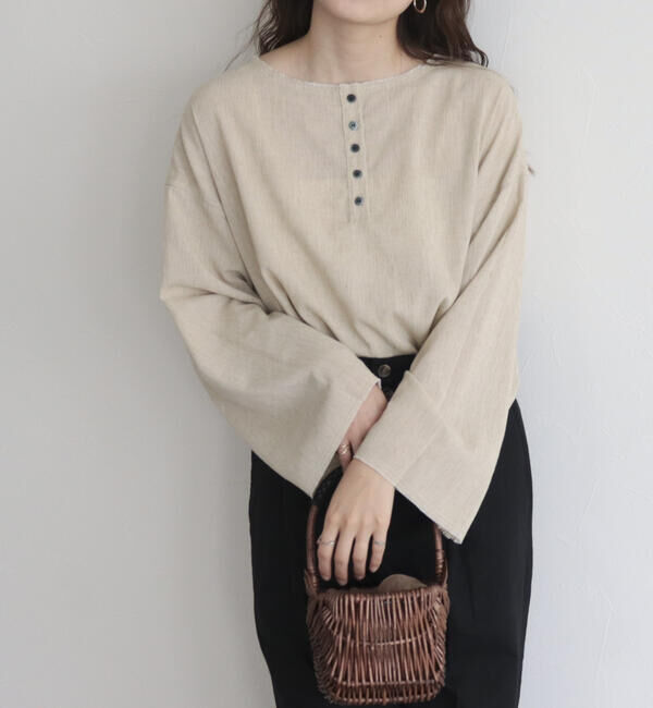 fredy emue「【fredy emue】リネン混Tシャツブラウス」|シャツ・ブラウス|