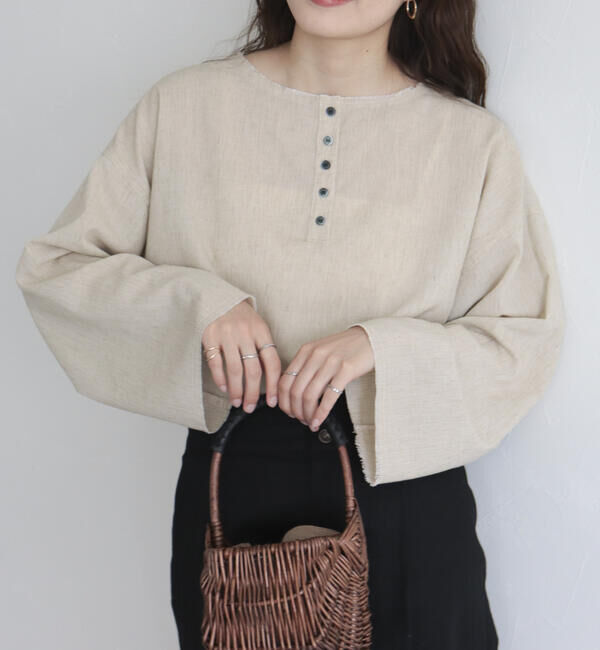 fredy emue「【fredy emue】リネン混Tシャツブラウス」|シャツ・ブラウス|