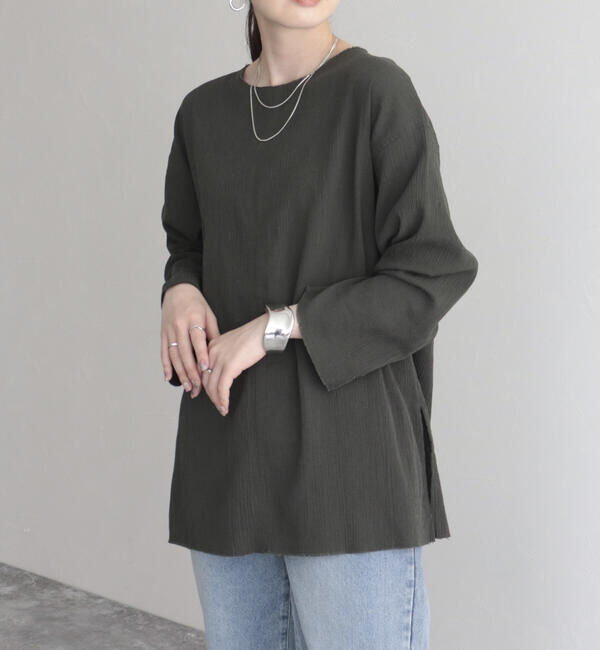 fredy emue「【fredy emue】リネン混Tシャツブラウス」|シャツ・ブラウス|