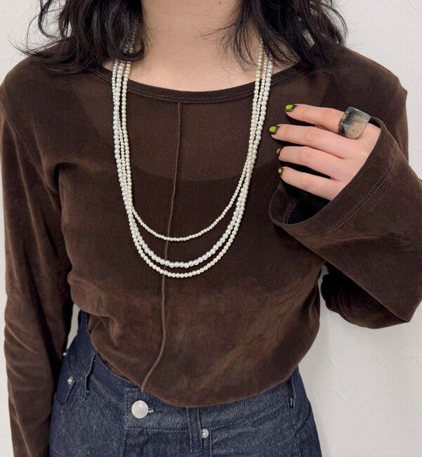 fredy emue「パール3連ロングネックレス」|ネックレス|