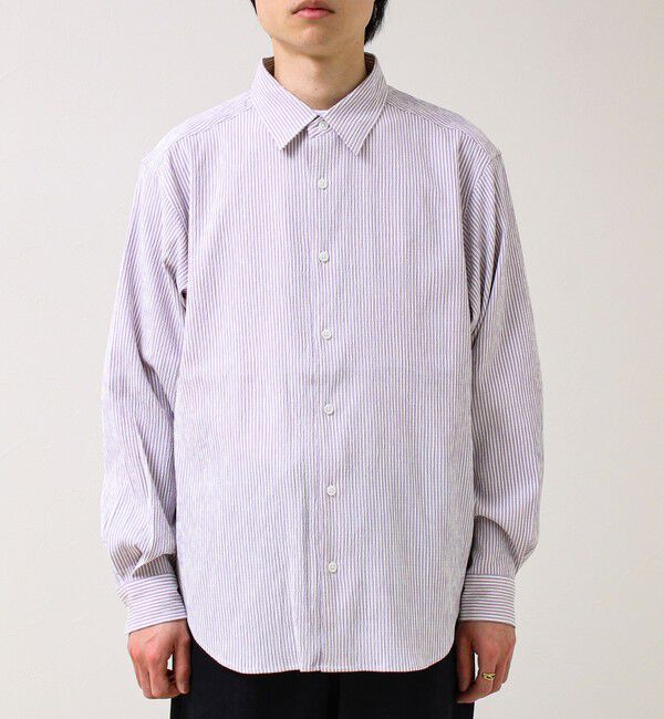 GLOSTER「【清涼感のある表情】ストライプレギュラーカラーシャツ」|シャツ・ブラウス|