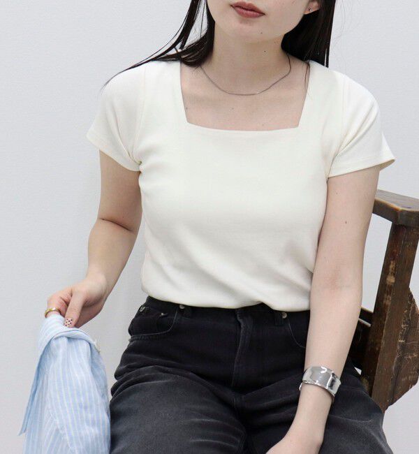 fredy emue「【@sora_522m企画】スクエアネックコンパクトTシャツ」|Tシャツ・カットソー|