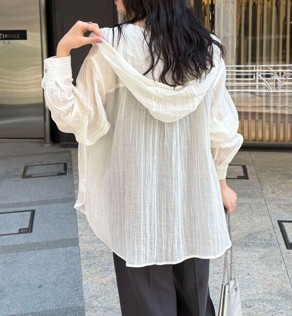 fredy emue「リネン混楊柳フーディシャツ」|シャツ・ブラウス|