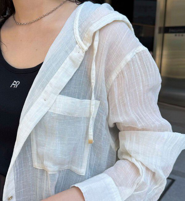 fredy emue「リネン混楊柳フーディシャツ」|シャツ・ブラウス|