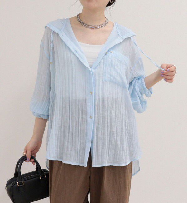 fredy emue「リネン混楊柳フーディシャツ」|シャツ・ブラウス|