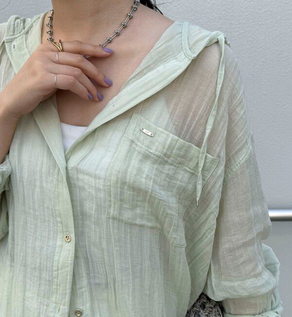 fredy emue「リネン混楊柳フーディシャツ」|シャツ・ブラウス|