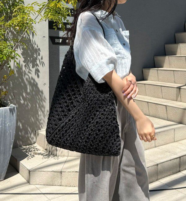 fredy emue「ミックスヤーンペーパー三角バッグ」|ショルダー・メッセンジャー|