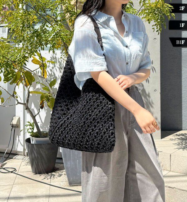 fredy emue「ミックスヤーンペーパー三角バッグ」|ショルダー・メッセンジャー|