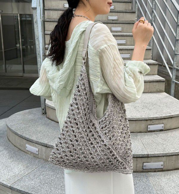 fredy emue「ミックスヤーンペーパー三角バッグ」|ショルダー・メッセンジャー|