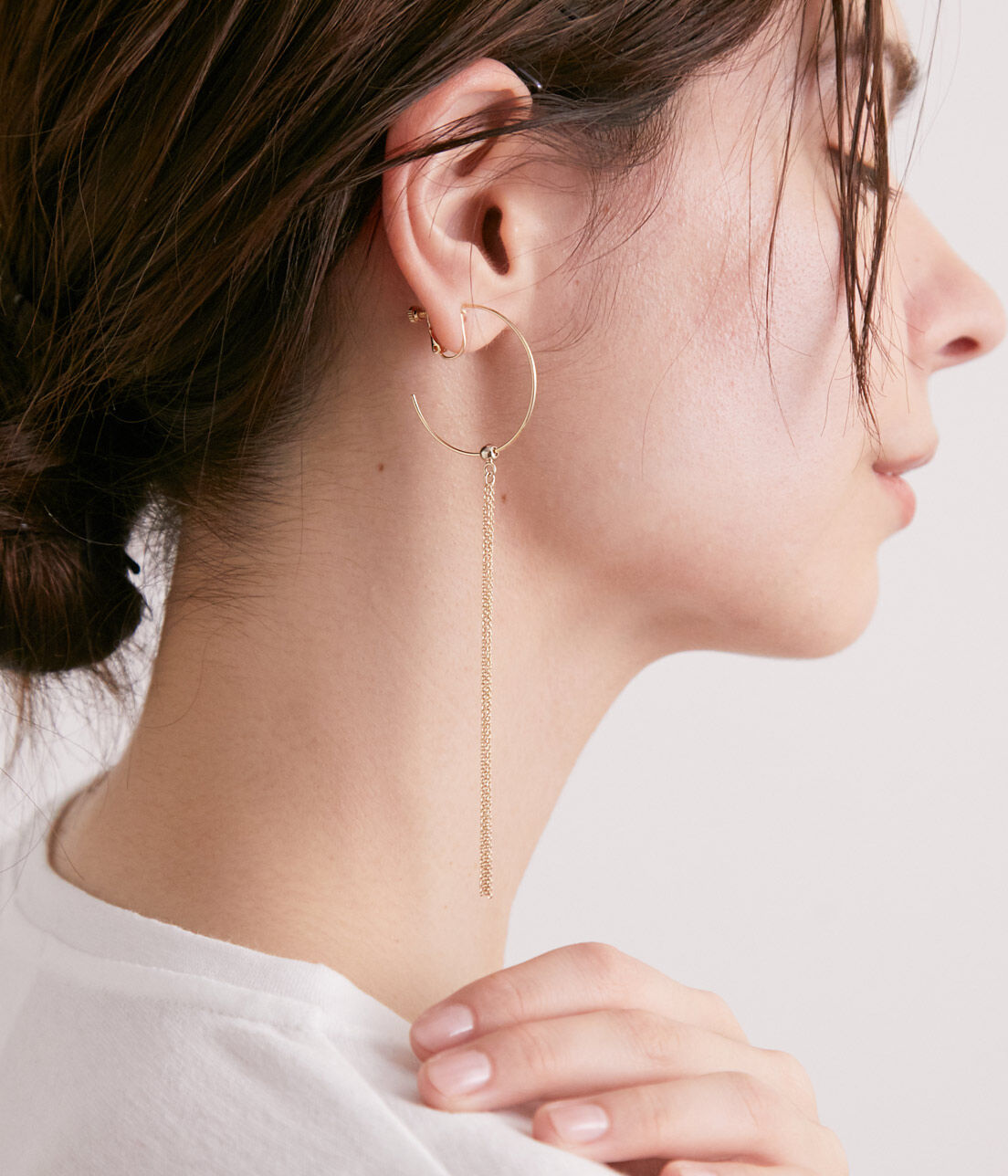 SALON adam et rope'「【SALONオリジナルBOX付き】14KGFフープイヤリング」|イヤリング|