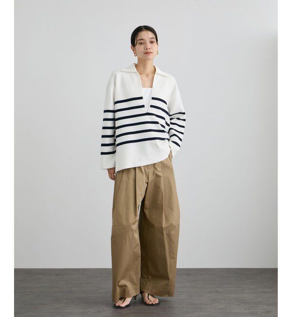 SALON adam et rope'「【WEB限定】スキッパーニットプルオーバー」|ニット・セーター|