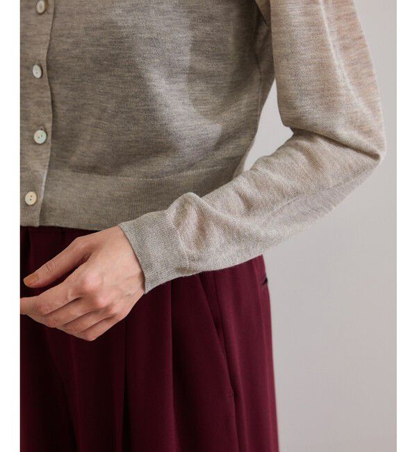 ROPE「【洗える】LEVITAクルーネックシアーカーディガン」|カーディガン|