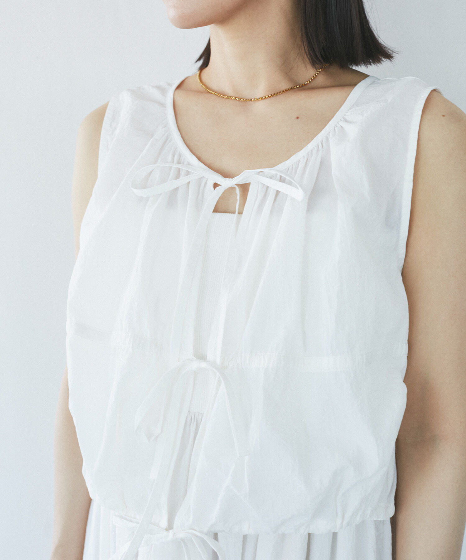 VIS「【SET】ショートボレロ＆リブ切り替えキャミワンピース」|ワンピース|