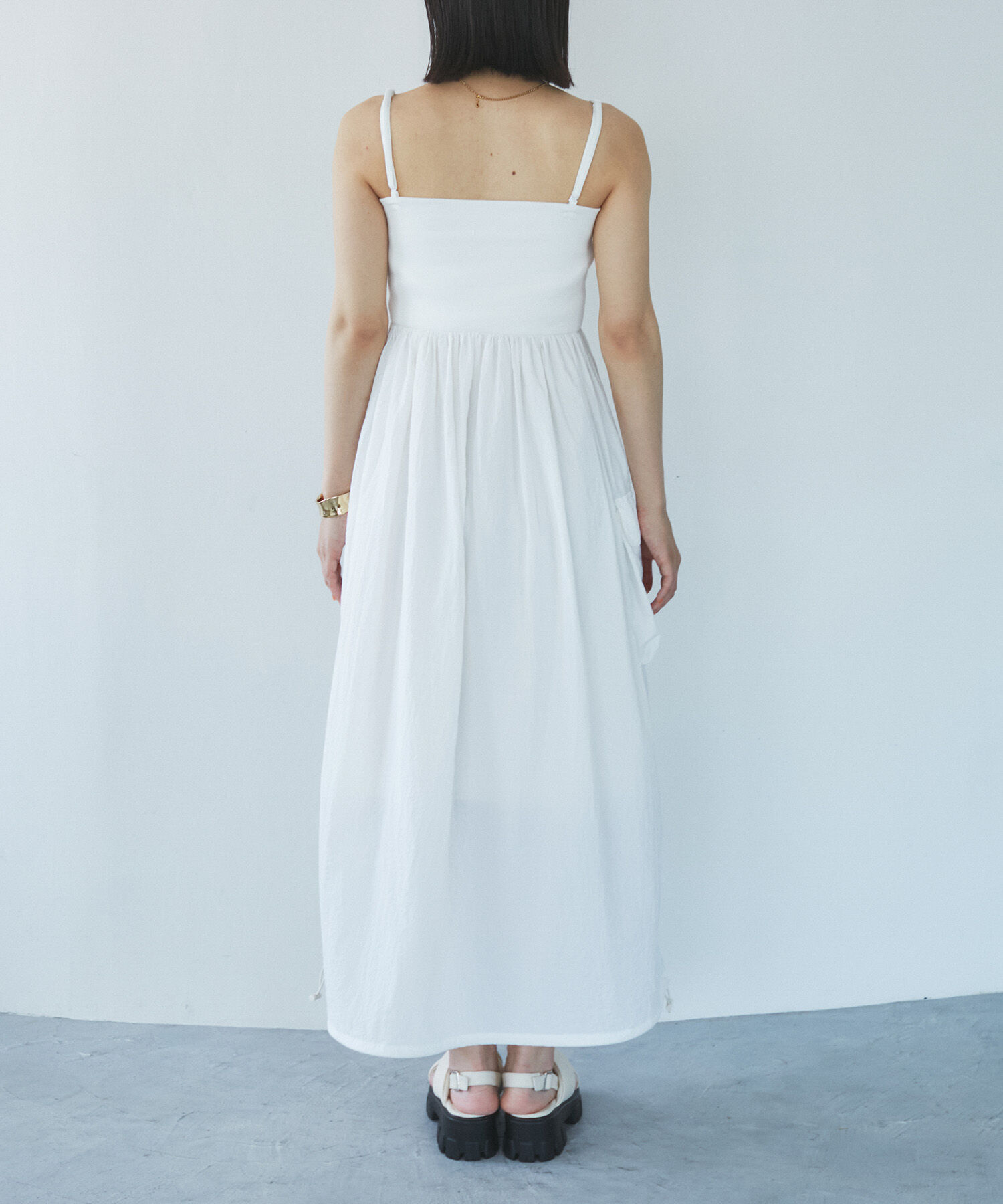 VIS「【SET】ショートボレロ＆リブ切り替えキャミワンピース」|ワンピース|