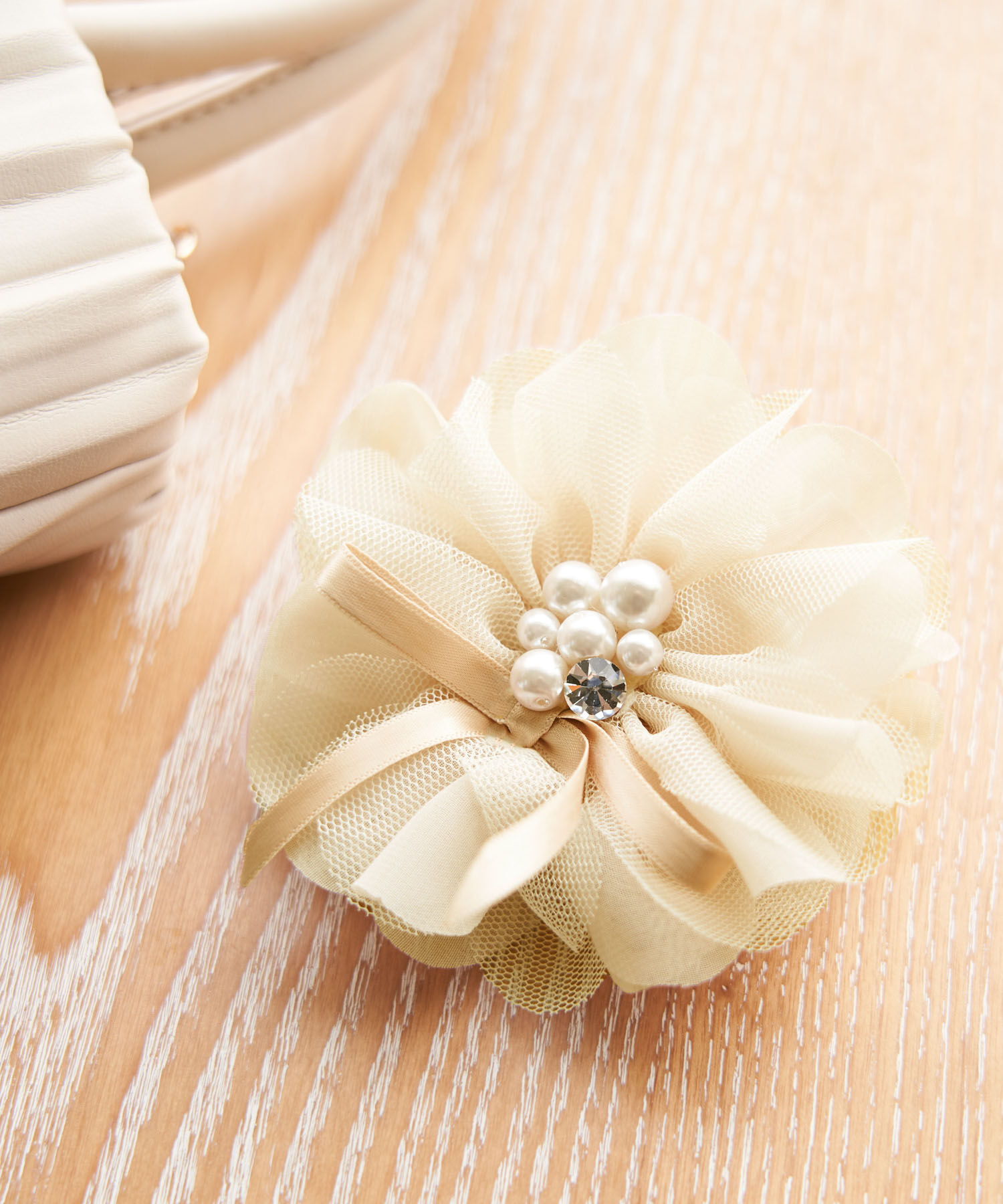 ROPE PICNIC PASSAGE「チュールMIXフラワーコサージュ」|ブローチ・コサージュ|ベージュ系(28)