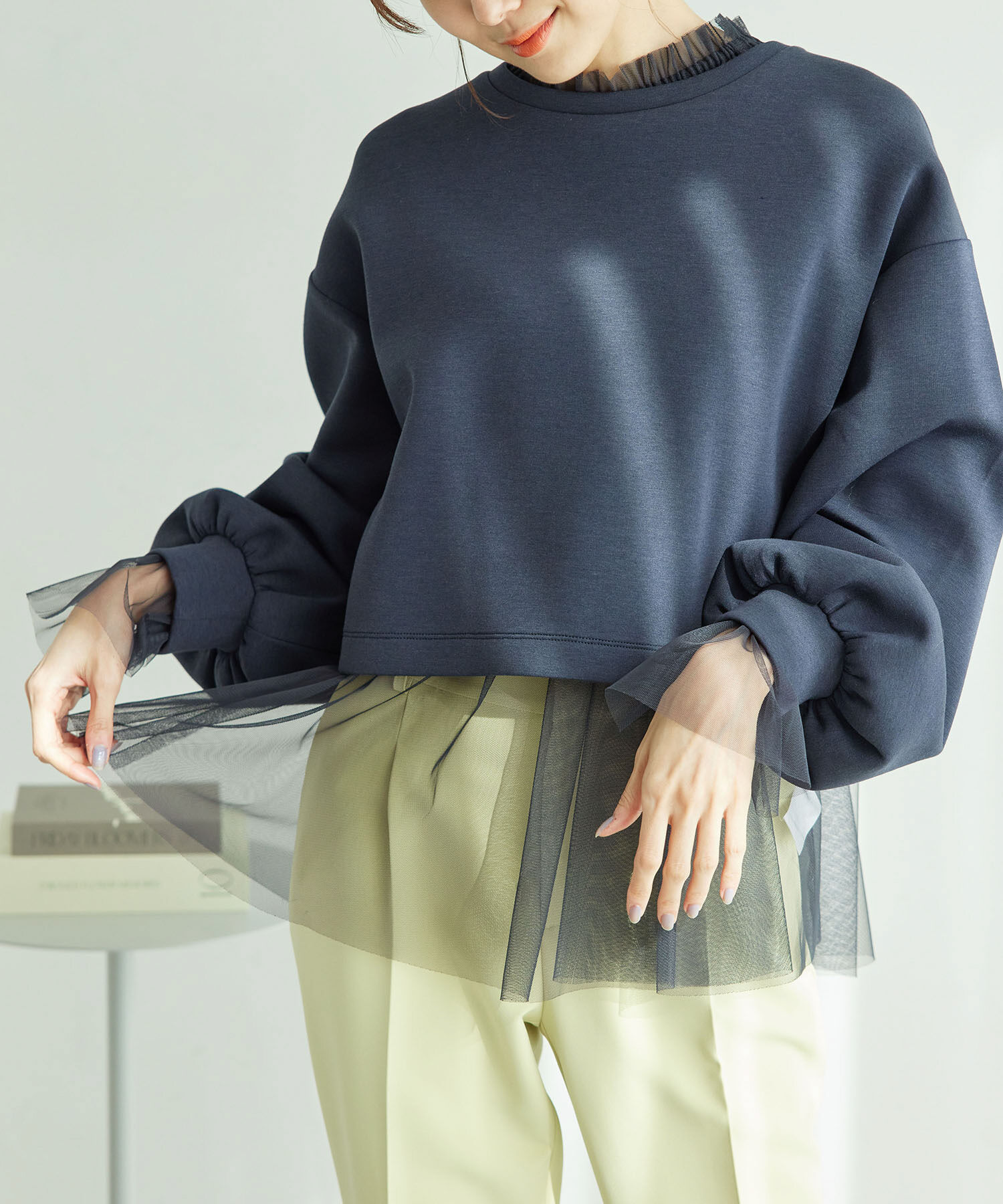 Rope&rsquo;Picnic「チュールトップス」|シャツ・ブラウス|チャコール(06)