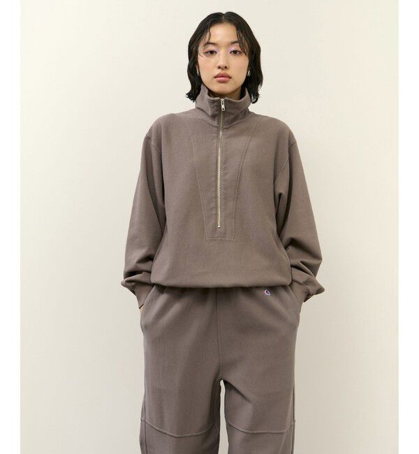 ADAM ET ROPE'「【Champion for ADAM ET ROPE'】別注 SWEAT HALF ZIP」|スウェット・ジャージ|