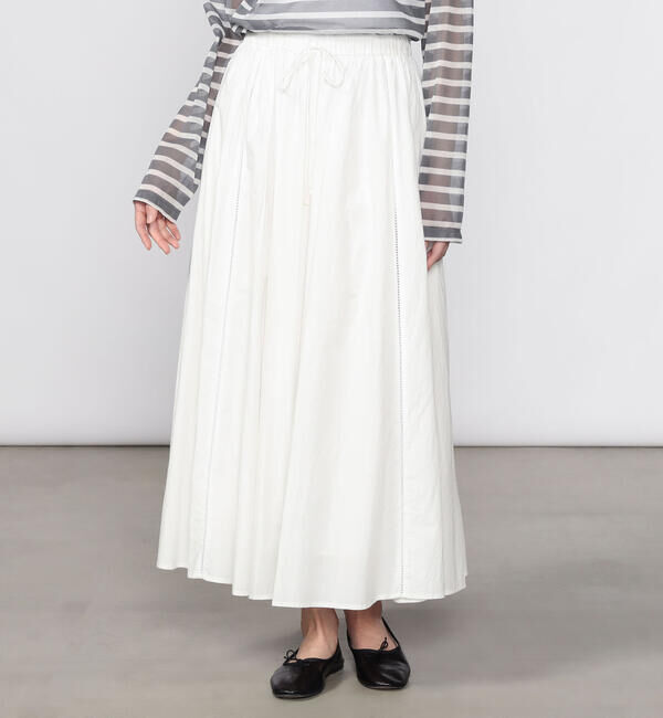 「INDIA INDUSTRY | コットンポプリン ギャザースカート WOMEN」|スカート|