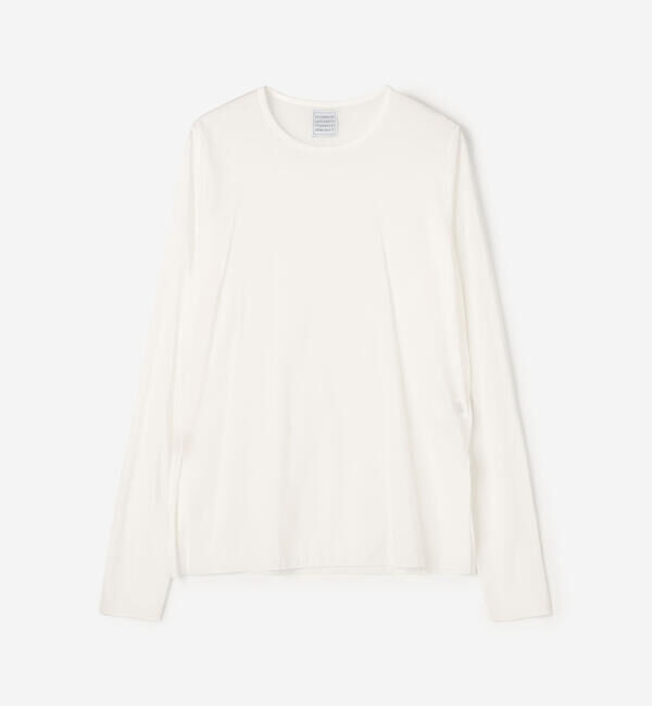  「GOOD PEOPLE GOOD STITCHING GOOD PRODUCT | サイドスリット クルーネックロングスリーブTシャツ WOMEN」|Tシャツ・カットソー|WHITE