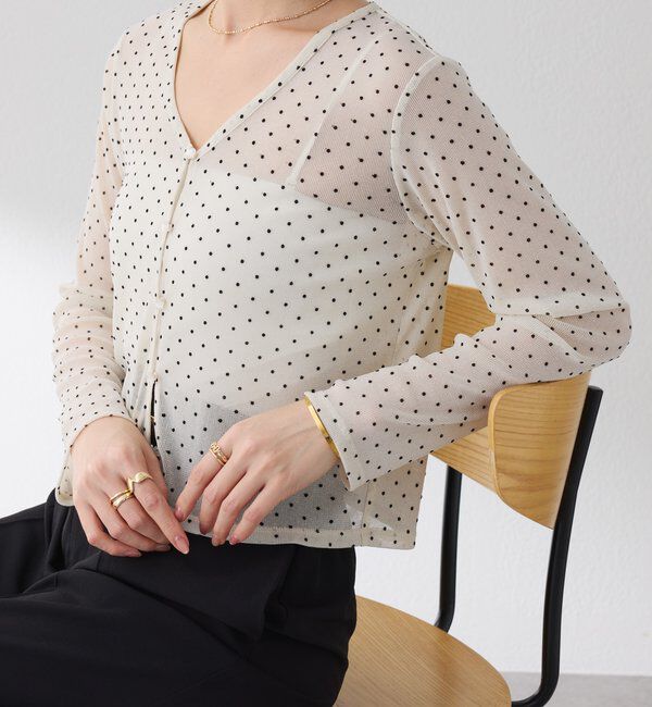  「【トレンドアイテム】シアードットカーディガン」|カーディガン|