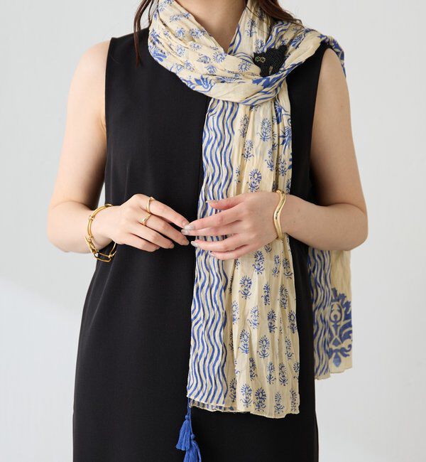  「【QTL CREATIONS別注 】ビーズブローチ付きストール」|ストール|