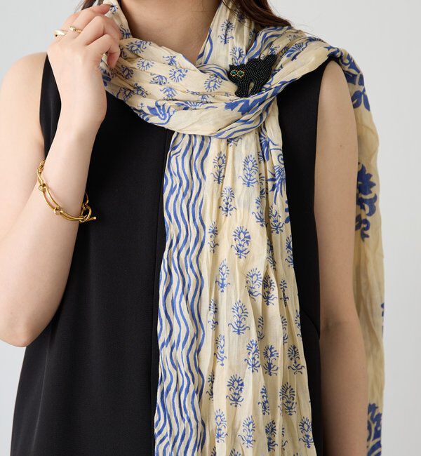  「【QTL CREATIONS別注 】ビーズブローチ付きストール」|ストール|