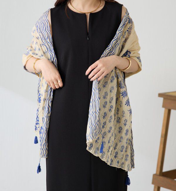  「【QTL CREATIONS別注 】ビーズブローチ付きストール」|ストール|