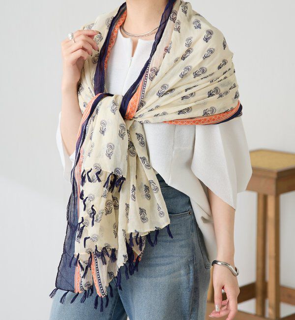  「【QTL CREATIONS別注 】ビーズブローチ付きストール」|ストール|