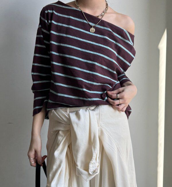  「マルチボーダーオフショルTEE」|Tシャツ・カットソー|